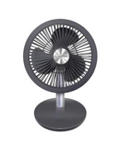 Crane EE-5618 USB Rechargeable Desk Fan, 11inH x 7-1/2inW, Gray