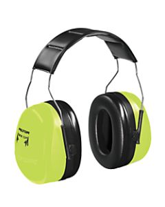 PELTOR Optime 105 Earmuff, 30 dB NRR, Hi-Viz Green, Over the Head