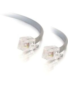 C2G 25ft RJ12 Modular Telephone Cable - RJ-12 Male - RJ-12 Male - 25ft - Silver