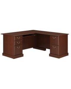 Bush Furniture Saratoga 66inW L-Shaped Computer Desk, Harvest Cherry, Standard Delivery