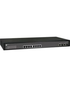 LevelOne IES-1020 8-Port 802.3at + 2GE/SFP Ports Unmanaged Industrial Switch -40C to 75C, 19in Rack Mountable - 8-Port PoE Plus, Industrial, 19in Rack Mountable