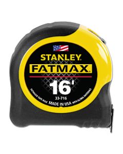 FatMax Classic Tape Measure, 1-1/4 in W x 16 ft L, SAE, Black/Yellow Case