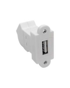 Tripp Lite USB 2.0 All-in-One Keystone/Panel Mount Angled Coupler (F/F), White - 1 x Type A Female USB - 1 x Type A Female USB - Nickel Connector - Gold Contact - White