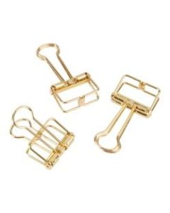 Office Depot Brand Metal Wire Binder Clips, 13/16in x 1 5/8in, 75-Sheet Capacity, Gold, Pack Of 6 Clips