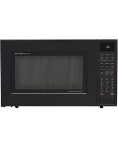 Sharp Convection Microwave Oven SMC1585BB - Combination - 11.22 gal Capacity - Convection, Microwave, Roasting, Baking, Browning - 10 Power Levels - 900 W Microwave Power - 15.40in Turntable - 120 V AC - Ceramic, Stainless Steel, Glass - Countertop - Blac
