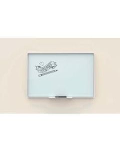 U Brands Non-Magnetic Glass Dry Erase Board, 72in X 48in, Frosted White Surface, Aluminum Frame with White Finish