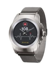 MyKronoz ZeTime Elite Hybrid Smartwatch, Regular, Brushed Silver/Milanese, KRZT1RE-BSL-SLMIL