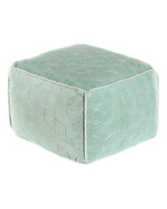 Anji Mountain Velvet Fog Pouf Ottoman, Green/Gray