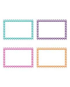Top Notch Teacher Products Chevron Border Index Cards, 4in x 6in, Assorted Colors, 75 Cards Per Pack, Case Of 6 Packs