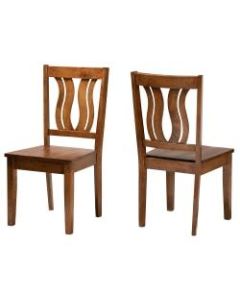 Baxton Studio Fenton Dining Chairs, Walnut Brown, Set Of 2 Chairs