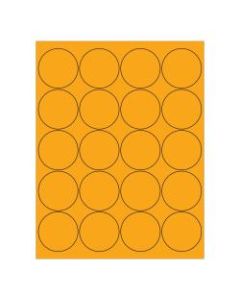 Office Depot Brand Circle Inkjet/Laser Labels, LL197OR, 2in, Fluorescent Orange, Pack Of 2,000 Labels