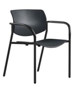 Lorell Contemporary Plastic Stacking Chair, Black, Set Of 2