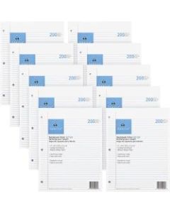 Sparco Notebook Filler Paper - Letter - 200 Sheets - Ruled Red Margin - 16 lb Basis Weight - 8 1/2in x 11in - White Paper - Subject - 2000 / Bundle