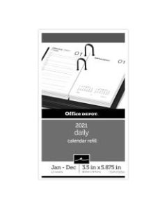 Office Depot Brand Daily Desk Calendar Refill, 3-1/2in x 5-7/8in, White, January 2021 To December 2021, SP717D50