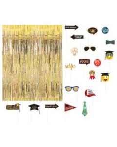 Amscan Graduation Deluxe 21-Piece Photo Prop Kit, Multicolor