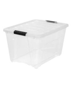 IRIS Plastic Storage Container With Handles/Latch Lid, 22in x 16 1/2in x 13in, Clear