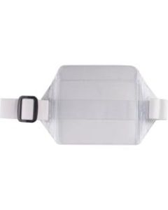 Advantus Arm Badge Holder - Support 3.50in x 2.50in Media - Horizontal - Vinyl - 12 / Box - White, Clear