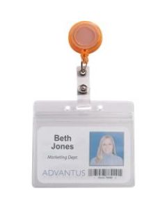 Advantus 4-Color Neon Set ID Card Reels - Metal, Plastic, Nylon - 20 / Pack - Neon Orange, Neon Yellow, Neon Green, Neon Pink