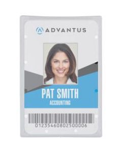 Advantus Clear ID Card Holders - Support 2.13in x 3.38in Media - Vertical - Plastic - 25 / Pack - Clear