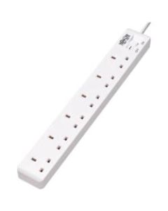 Tripp Lite Protect It! PS6B18 6-Outlets Power Strip - British - 6 x BS 1363/A - 5.91 ft Cord - 13 A Current - 230 V AC Voltage - Wall Mountable, Desk Mountable - White