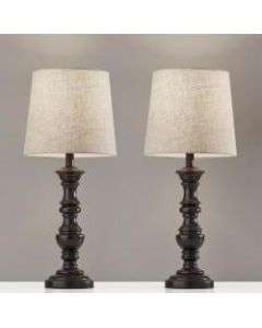 Adesso Simplee Robert 2-Piece Table Lamp Set, Natural Shades/Black Bases