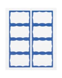 Advantus Color Border Adhesive Name Badges, AVT97188, 2 5/8in x 3 3/4in, Rectangle, White/Blue, Box Of 200