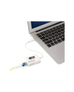 Tripp Lite USB 2.0 Ethernet Adapter - 10/100 Mbps, 100Base-FX, LC, Singlemode Fiber - Network adapter - USB 2.0 - 10/100 Ethernet x 1 - 1310 nm - white