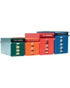 Nadex Coins Storage Case - External Dimensions: 14in Length x 11.5in Width x 5in Height - Padlock Closure - Stackable - Orange, Green, Blue, Red - Retail - For Coin, Transportation - 4