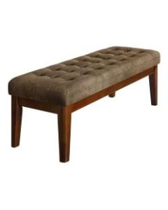Elle Decor Claire Tufted Bench, Dusted Truffle/Brown