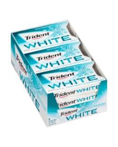 Trident White Wintergreen Sugar-Free Gum, 16 Pieces Per Pack, Box Of 9 Packs