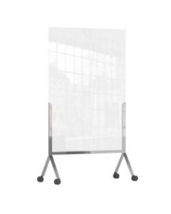 Rosseto Serving Solutions Avant Mobile Partition Standing Divider, 67in x 48in, Semi- Clear