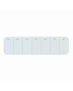 U Brands Unframed Magnetic Cubical Dry-Erase Weekly Whiteboard, 20in x 5 1/2in Frosted White