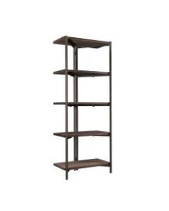 Sauder North Avenue 60inH 5-Shelf Bookcase, Smoked Oak/Black