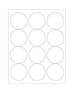 Office Depot Brand Glossy Circle Laser Labels, LL303, 2 1/2in, White, Case Of 1,200