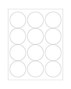 Office Depot Brand Glossy Circle Laser Labels, LL303, 2 1/2in, White, Case Of 1,200