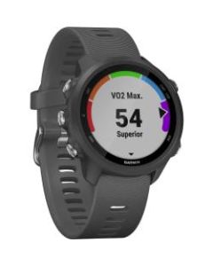 Garmin Forerunner 245 GPS Watch - Wrist - 240 x 240 - Bluetooth - GPS - 168 Hour - Slate Gray - Glass Lens - Fiber Reinforced Polymer Case - Silicone Band