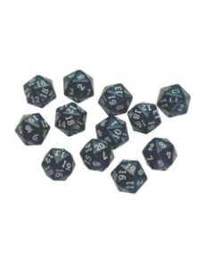 Learning Advantage 20-Sided Polyhedra Dice, Black, 12 Dice Per Pack, Case Of 3 Packs