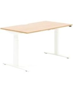 Allermuir Slide Electric Height-Adjustable Standing Desk, 29inH x 54inW x 24inD, Oak/White
