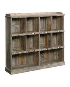 Sauder Granite Trace 48inH 10-Shelf Cubby Bookcase, Rustic Cedar