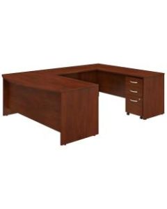 Bush Business Furniture Studio C U-Shaped Desk With Mobile File Cabinet, 72inW x 36inD, Hansen Cherry, Standard Delivery