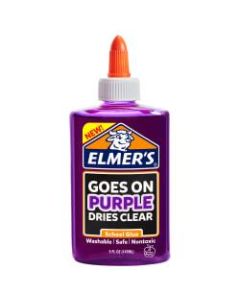 Elmers Disappearing School Glue, Purple, 5 Oz