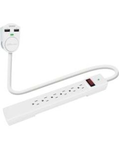Compucessory 6-Outlet Power Strip, 6ft Cord, White, CCS25666