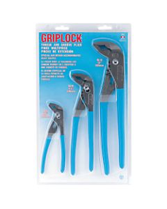 Griplock Tongue and Groove Plier Set, 6 in, 10 in and 12 in Lengths, Hex Jaw