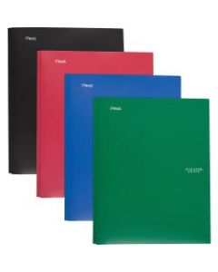 Mead Pocket Folder - 3 x Prong Fastener(s) - 2 Pocket(s) - Assorted - 4 / Pack
