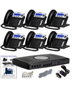 XBLUE X16 Phone System Bundle With (6) X16 Telephones, Charcoal
