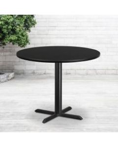 Flash Furniture Round Hospitality Table With X-Style Base, 31-1/8inH x 42inW x 42inD, Black