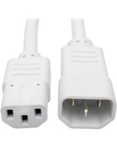 Tripp Lite 3ft Computer Power Extension Cord 10A 18 AWG C14 to C13 White 3ft - For Computer, Scanner, Printer, Monitor, Power Supply, Workstation - 230 V AC Voltage Rating - 10 A Current Rating - White