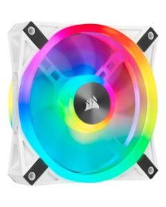 Corsair iCUE QL120 RGB 120mm PWM White Fan - Single Pack - 1 Pack - 4.72in Maximum Fan Diameter - 312.7 gal/min Maximum Airflow - 1500 rpm - 26 dB(A) Noise - Hydraulic Bearing - RGB LED - 1 pc(s) - Case, Processor