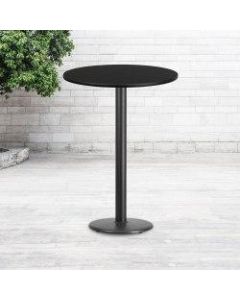Flash Furniture Round Bar-Height Table, 43-1/8inH x 30inW x 30inD, Black
