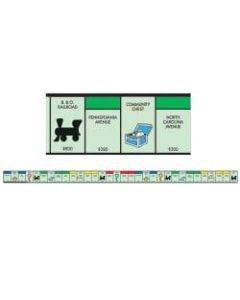 Eureka Monopoly Properties Deco Trim, 2 1/4in x 37in, Multicolor, Pack Of 12 Strips